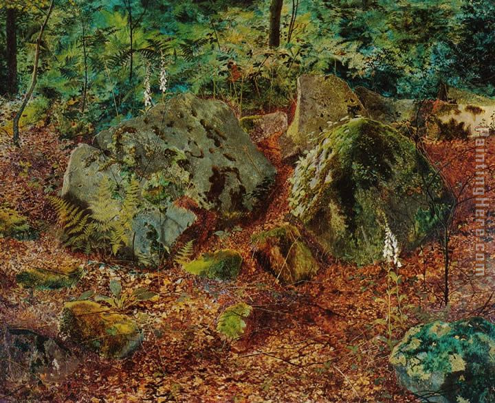 A Mossy Glen painting - John Atkinson Grimshaw A Mossy Glen art painting
